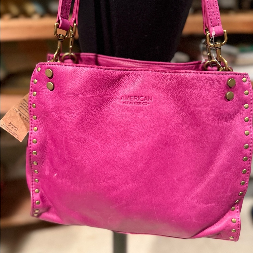 NWT American Leather Pink Studded Shoulder Bag - Picture 16 of 16